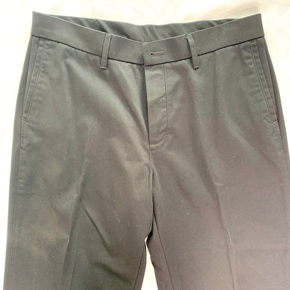 Haggar H26 Suit Pants Mens Flat Front Cotton Solid Black Size 36x32 - Picture 3 of 10